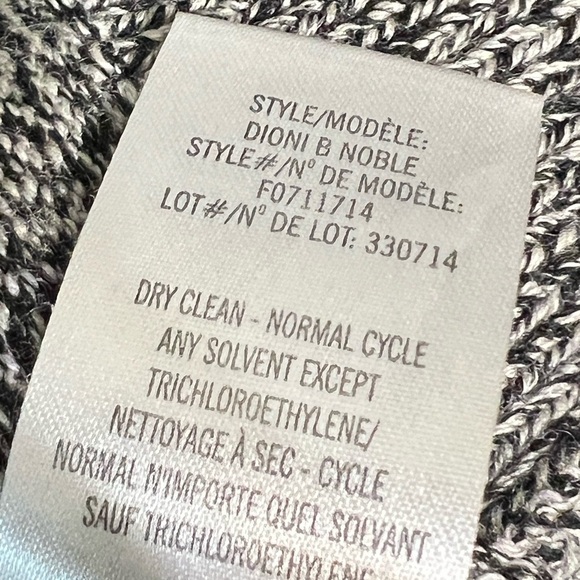 Theory Wool Knit Cardigan Marled Gray Black Open Drape Front Cardigan Sweater - Picture 5 of 6